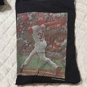 Baseball Graphic Tee Featuring Batter in Red and White